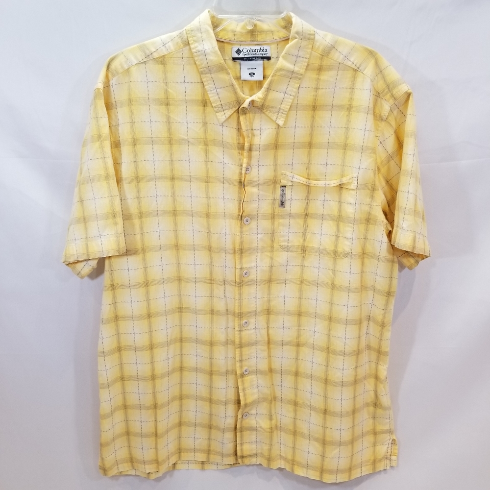 Columbia Plaid Short Sleeve Button Down Shirt XL